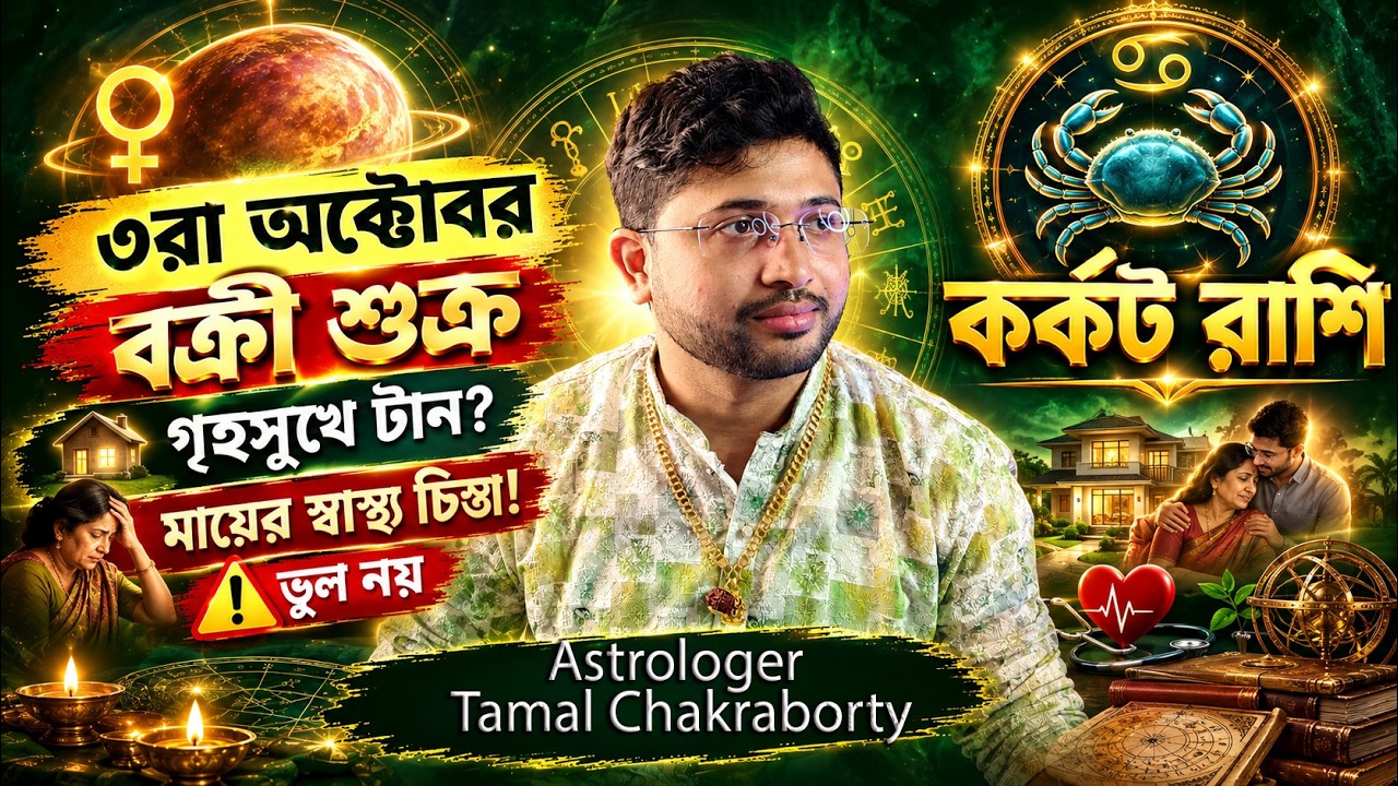 কর্কট রাশি: ৩রা অক্টোবর থেকে বক্রী শুক্র! গৃহসুখে টানাপোড়েন ও মায়ের স্বাস্থ্যে আকস্মিক খরচ! ♋