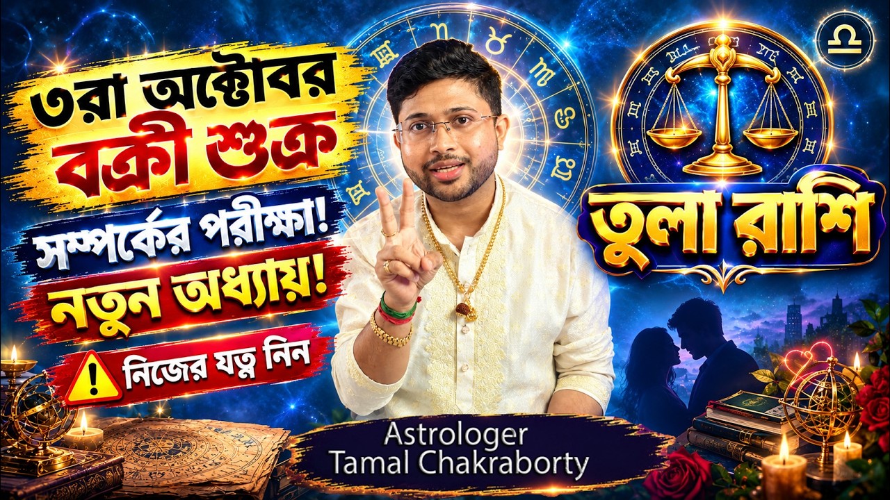 তুলা রাশি: ৩রা অক্টোবর নিজ রাশিতে রাশিপতি বক্রী! আত্মদর্শনে বড় পরিবর্তন ও সম্পর্কের অগ্নিপরীক্ষা! ♎